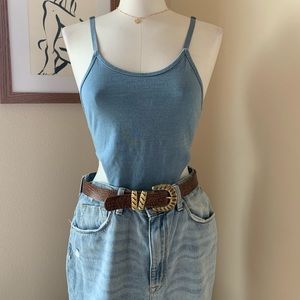 High Leg body suit in denim blue